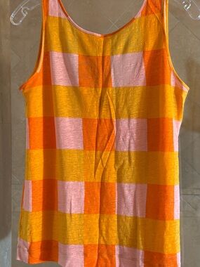 Ann Taylor Pink and Orange Colorblock Tank Top